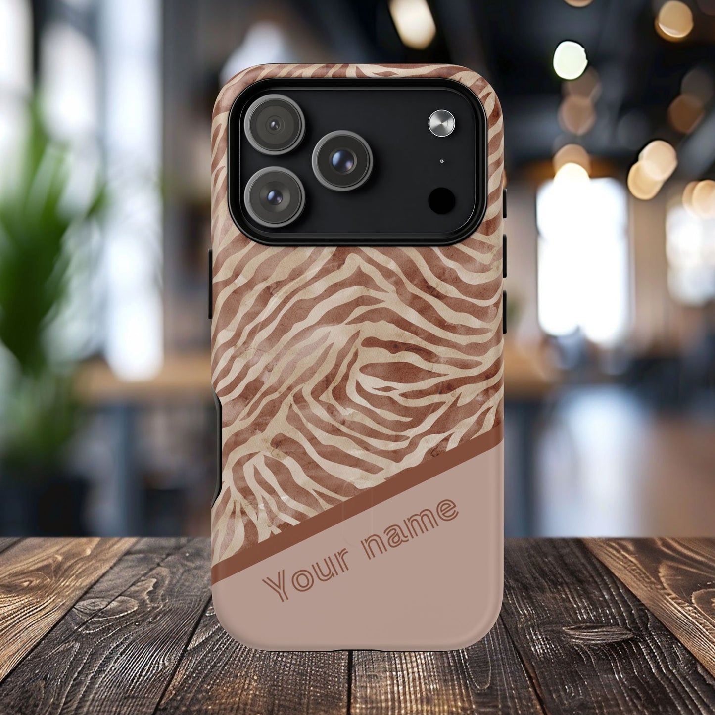 Personalized Zebra Print - Tough MagSafe® Magnetic Cases for Stylish Protection, Gifts for Wildlife Lovers, Trendy Accessories iPhone® 13, 14, iPhone 15, iPhone 16, iPhone 17, Pro, Pro Max, Plus Cases.