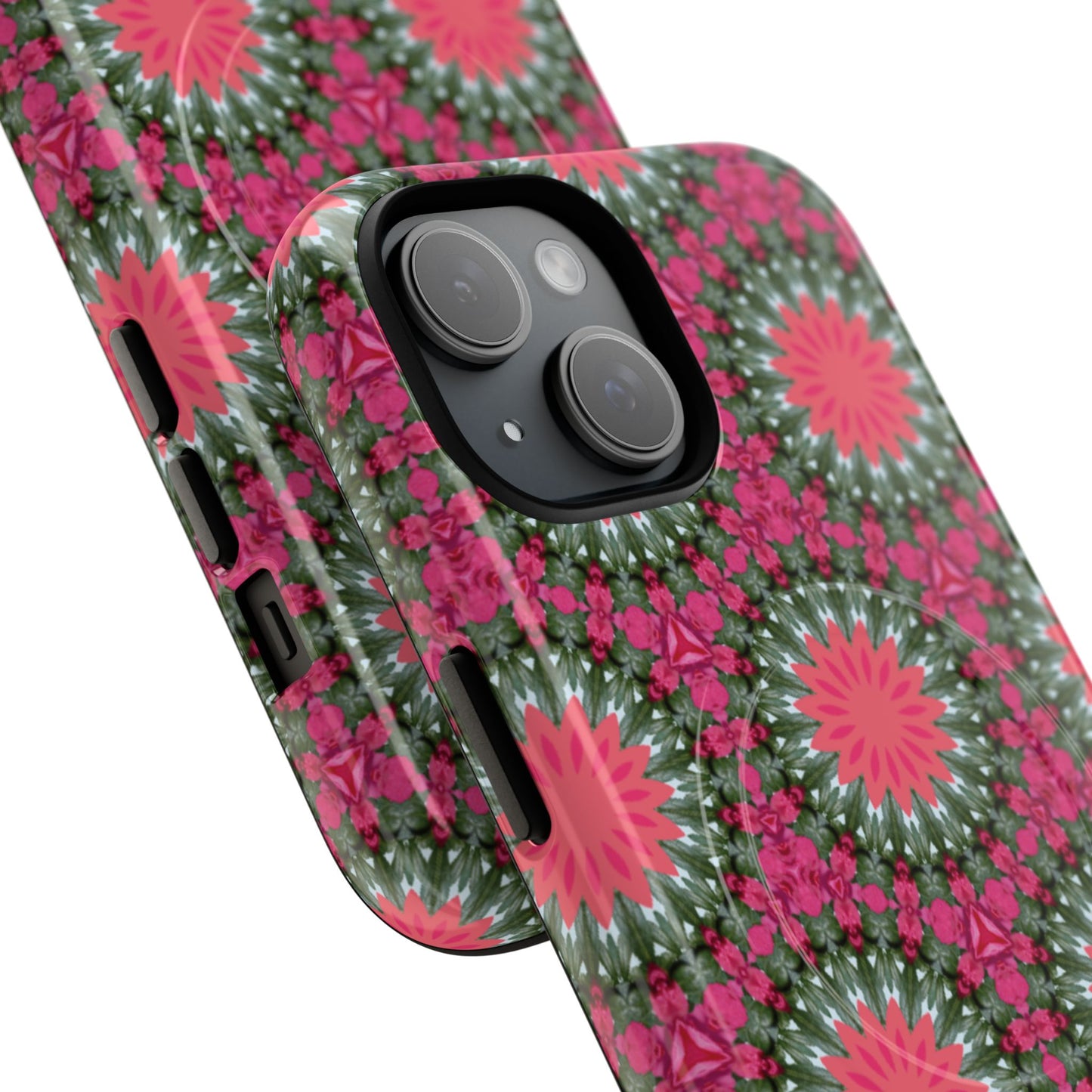 Floral KaleidoBloom iPhone Case, Tough Magnetic Cases, Floral iPhone Cover, Stylish Tech Accessory, Durable Design, Vibrant Gift Idea
