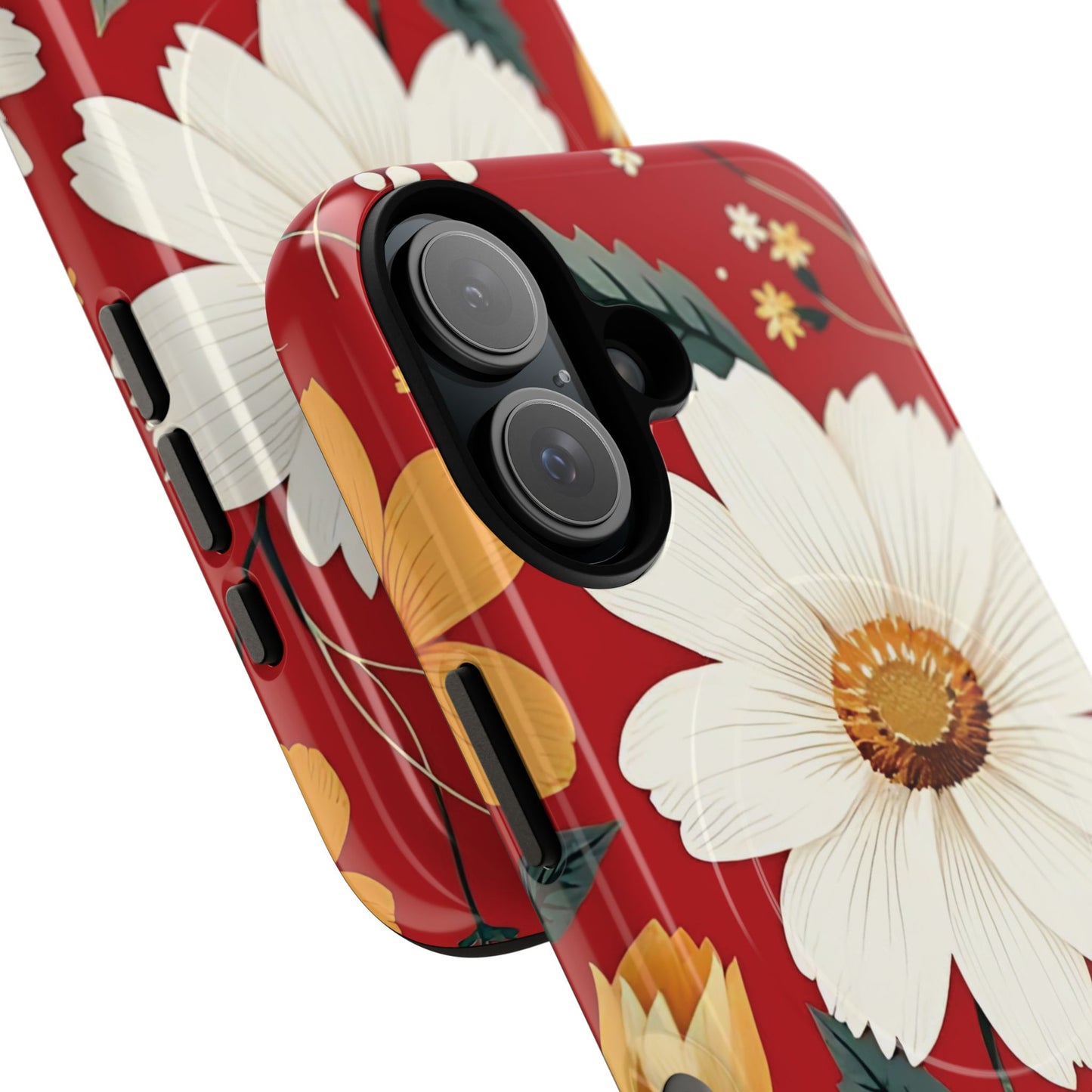 Floral Fusion Tough Magnetic Phone Case | Flower Design, Durable Protective Cover, Gift for Her, Spring Style, Unique Phone Accessory.