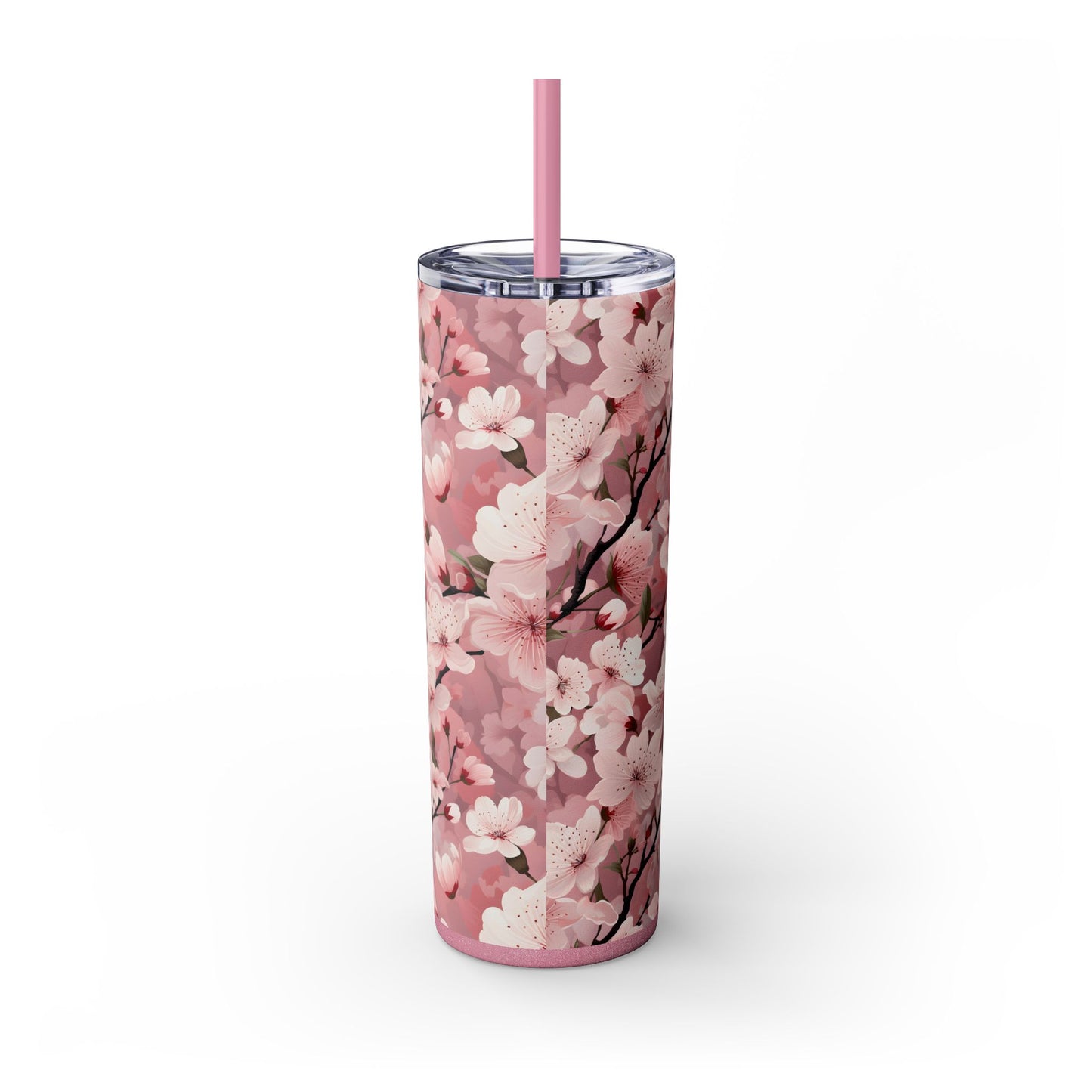 Cherry Blossom Skinny Tumbler with Straw - 20oz Floral Drinkware