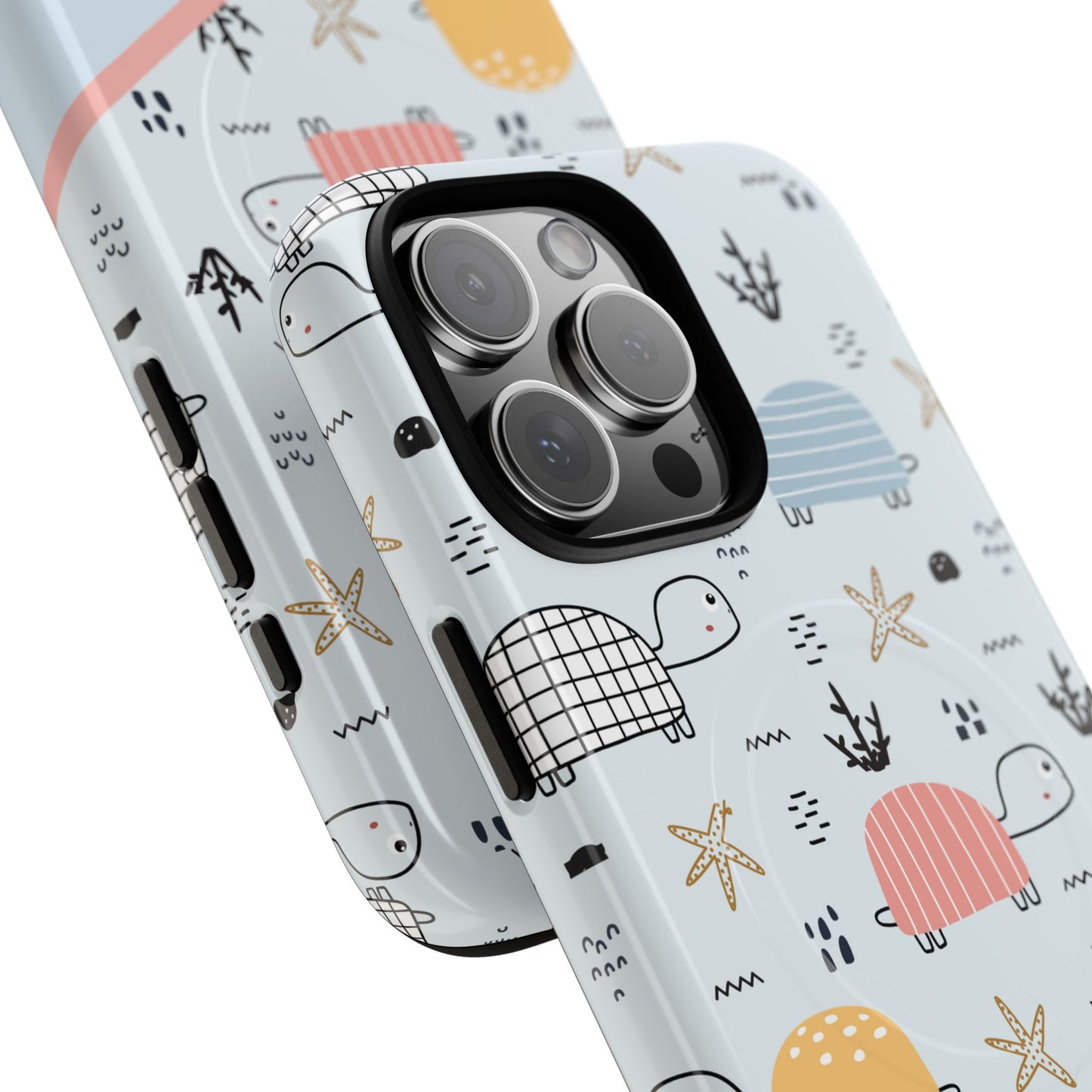 Personalized Cute Turtle Tough Magnetic MagSafe® Cell Cover, Ocean Theme Case, Sea Life Gift for Beach Lovers, iPhone® 13, 14, iPhone 15, iPhone 16, iPhone 17, Pro, Pro Max, Plus Cases.