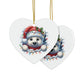 Polar Bear Ceramic Ornaments, 2-Side Print, (1pc, 3pcs, 5pcs, 10pcs)