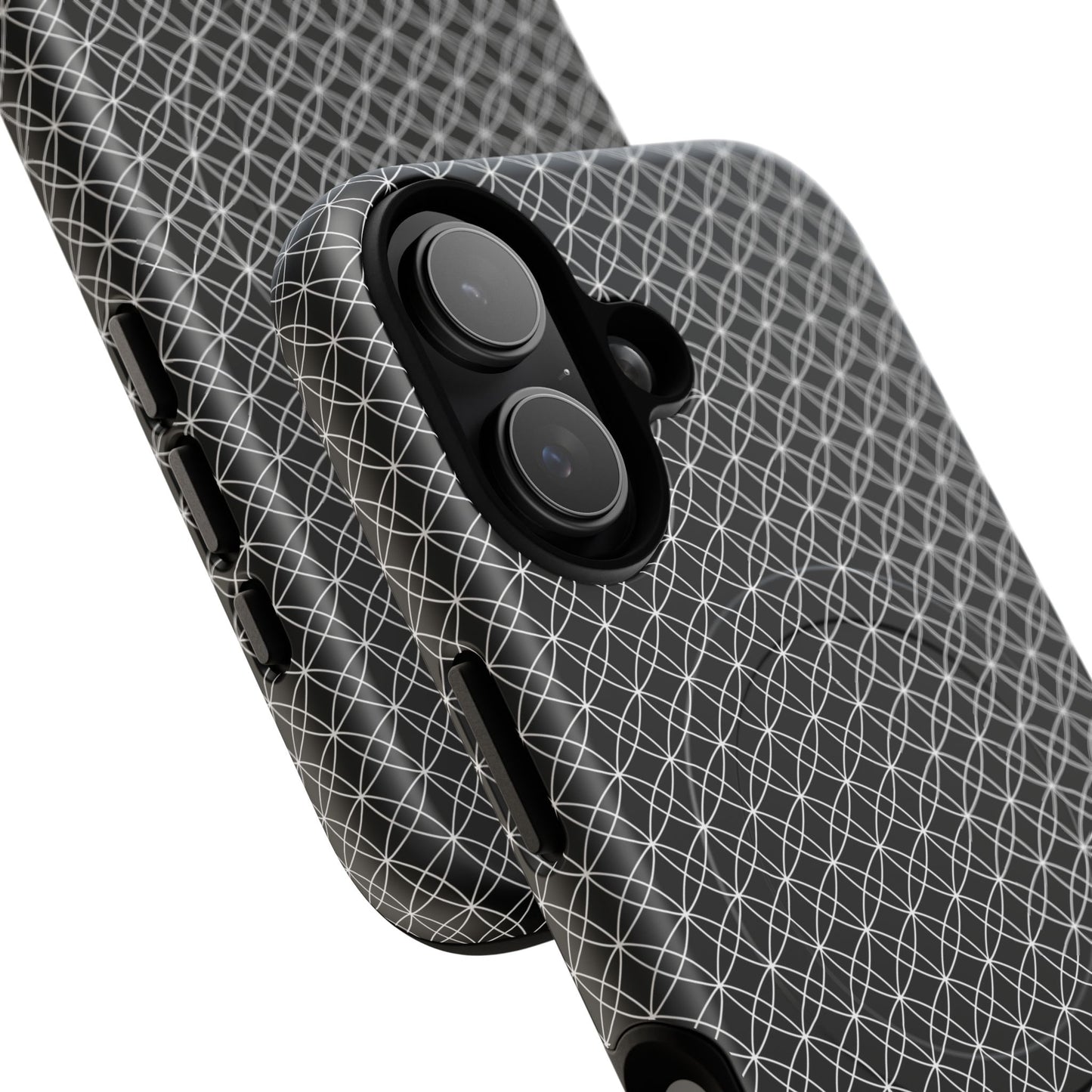 Urban Lattice Tough Magnetic iPhone Case, Stylish Protective Cover, Tech Gift for Him/Her, Durable Everyday Use, Trendy Mobile Accessories