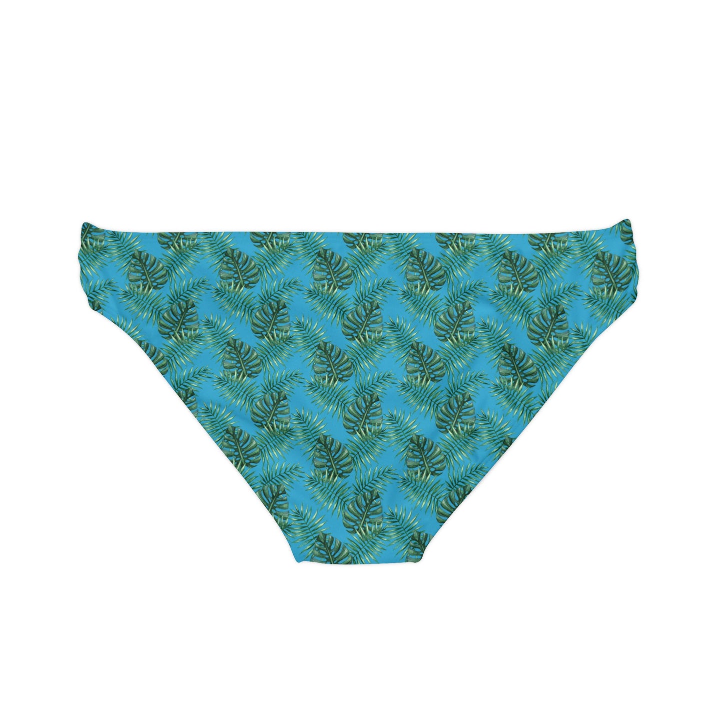 Blue Tropical Bliss Loop Tie Side Bikini Bottom (AOP)