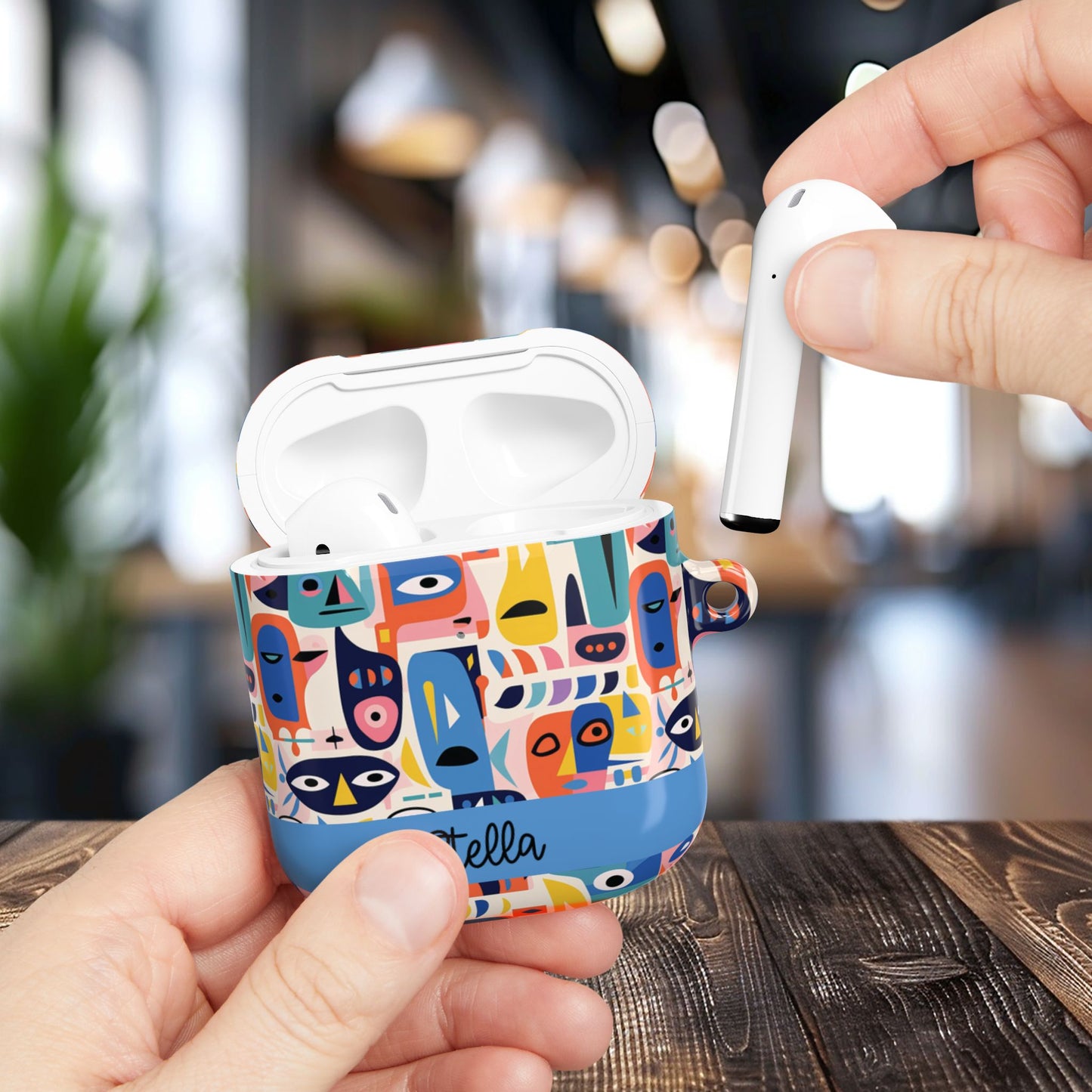Personalized Abstract Art AirPod Case — Colorful Custom Name/Affirmation Design