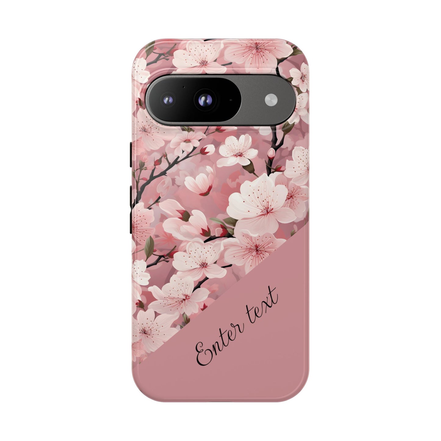 Personalized Cherry Blossom Tough Phone Case — Pink Floral Protective Case for Samsung & Google