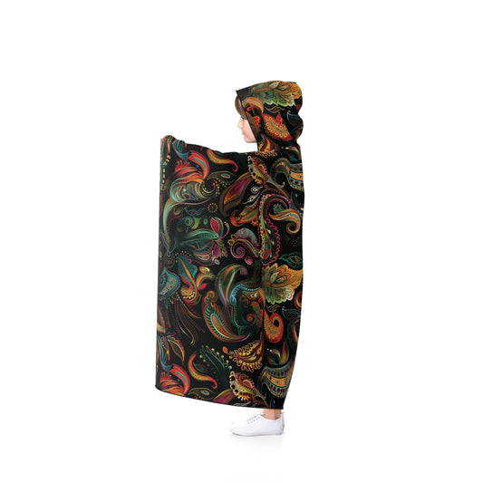 Cosmic Paisley Snuggle Hooded Blanket