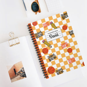 Personalized Orange Schoolyard Chic Composition Book Inspired Playful Spiral Notebook - Perfect for School, Journaling, Kids, Teachers, Back to School Gifts