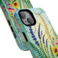 Floral Stained Harmony Glass Tough Magnetic Phone Case | Nature Inspired Design | Durable Protection | Gift for Nature Lovers | Spring Vibe