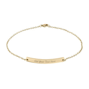 Engravable Curved Bar Anklet — Personalized Minimalist Gold & Black Anklet