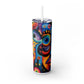 Psychedelic Visions Skinny Tumbler with Straw, 20oz