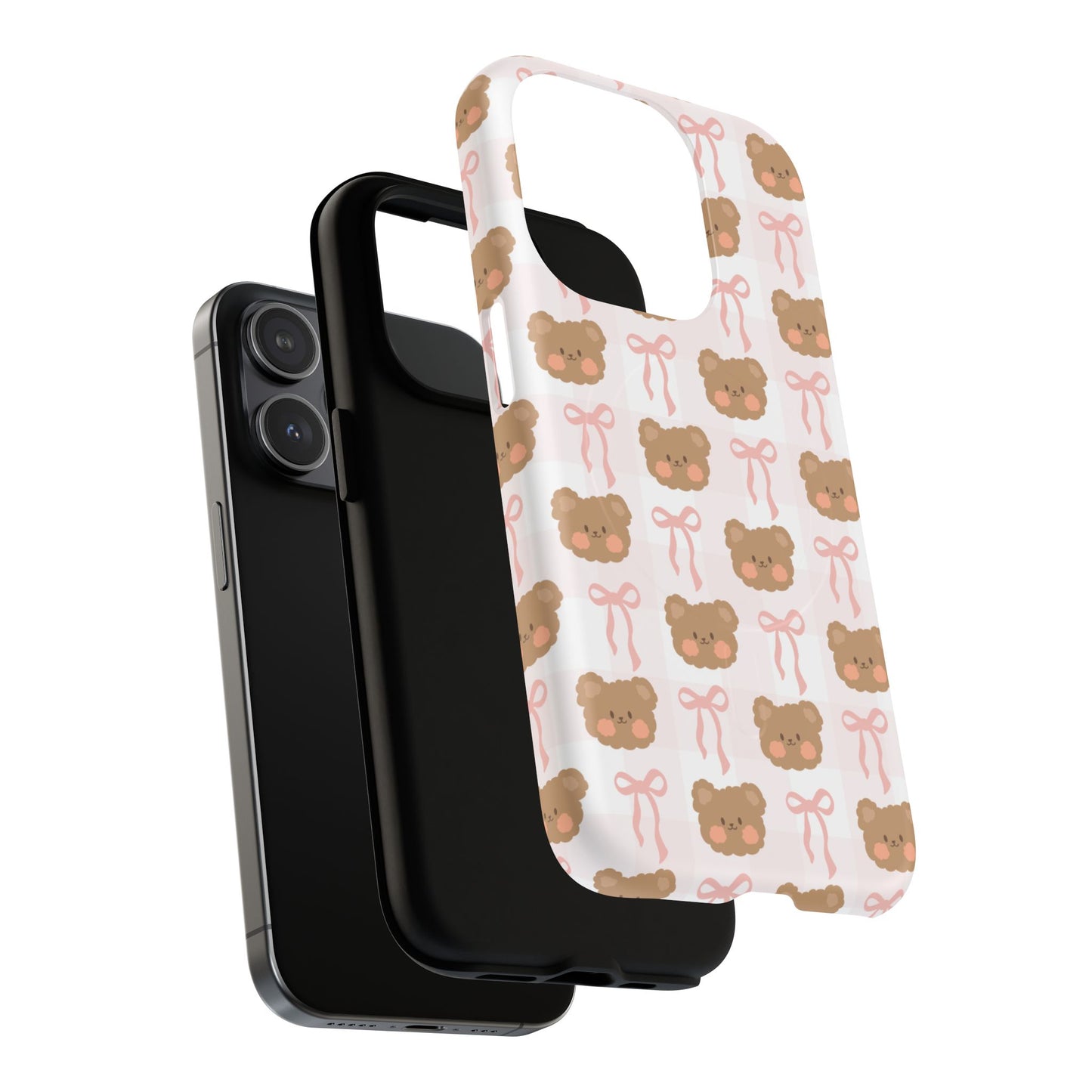Cute Bear Pattern Magnetic Phone Case, Durable Animal Design, Gift for Kids, Trendy Case for iPhone, Cute Phone Accessory
