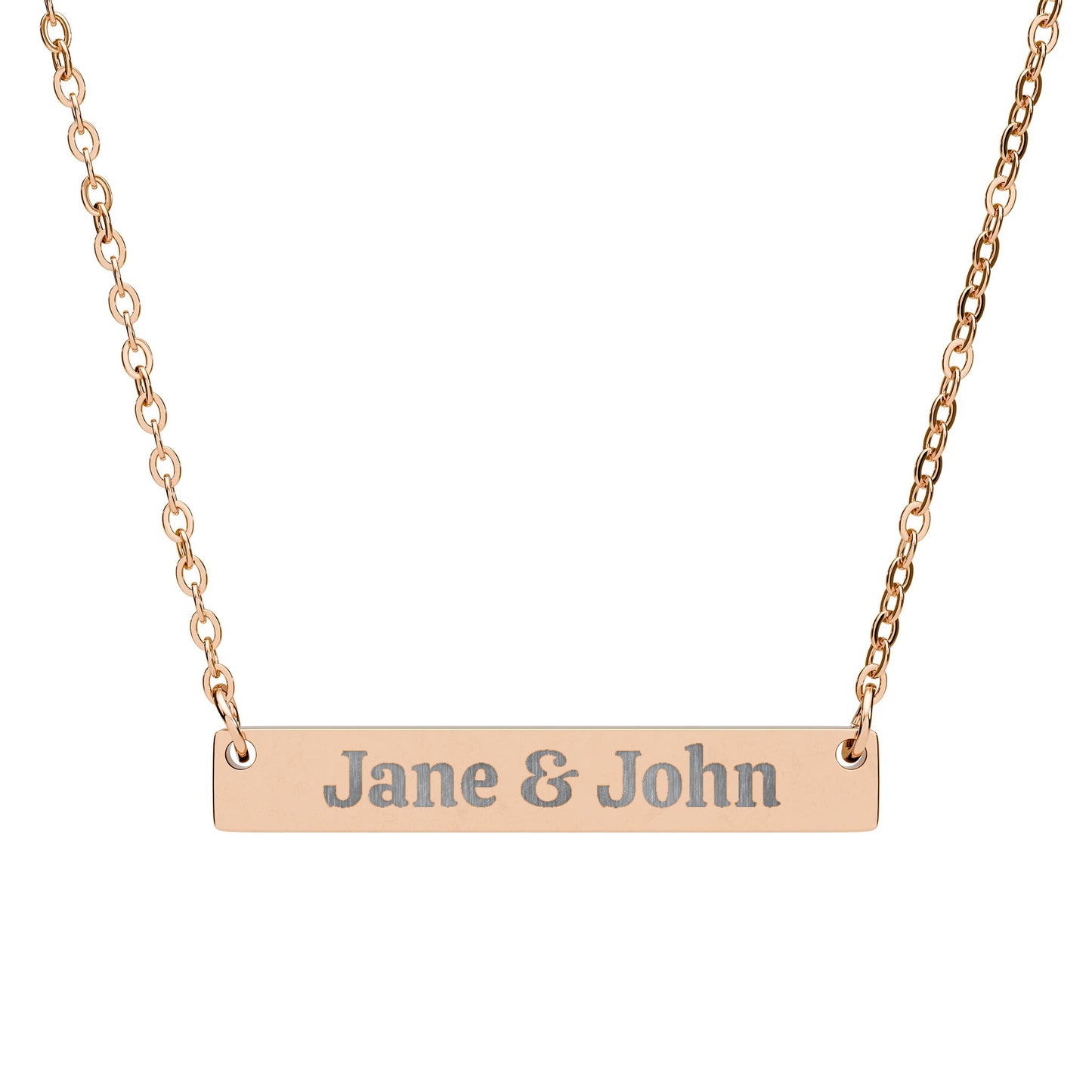 Engraved Horizontal Bar Necklace — Personalized Name Bar Necklace (Custom Name)