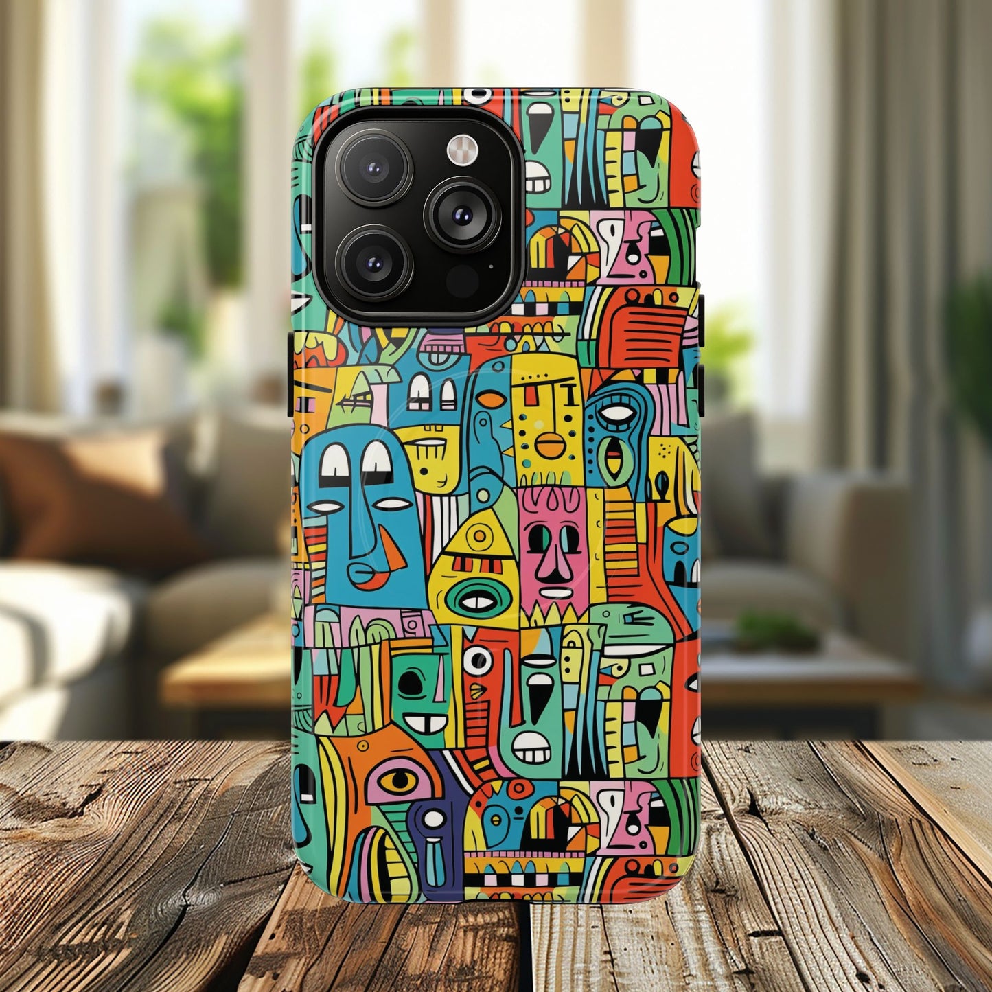 Vibrant Art Magnetic Phone Case, Colorful Protector, Unique iPhone Case, Gift for Artists, Trendy Tech Accessory