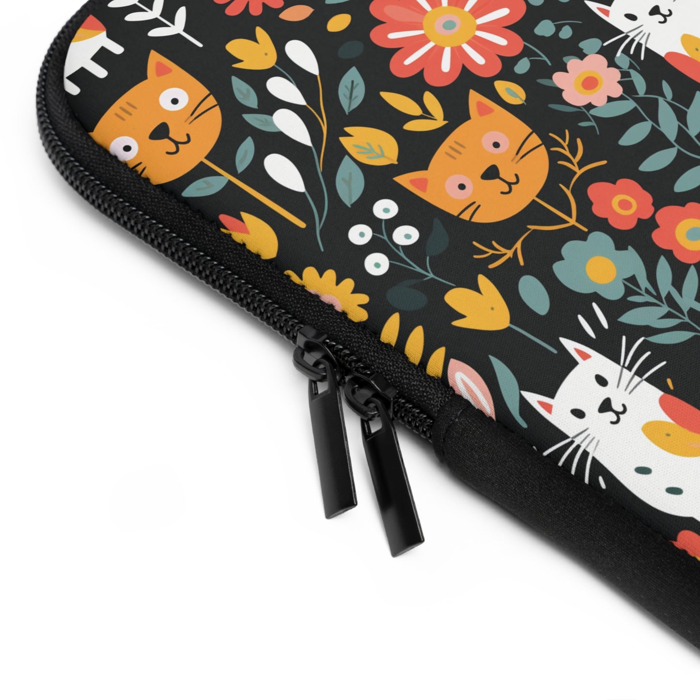 Whimsical Feline Garden Laptop Sleeve