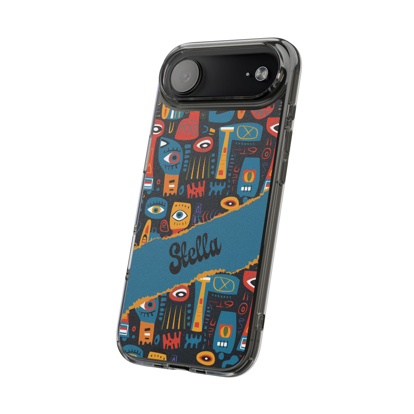 Phone Case — Colorful Abstract Faces Clear Impact-Resistant Case