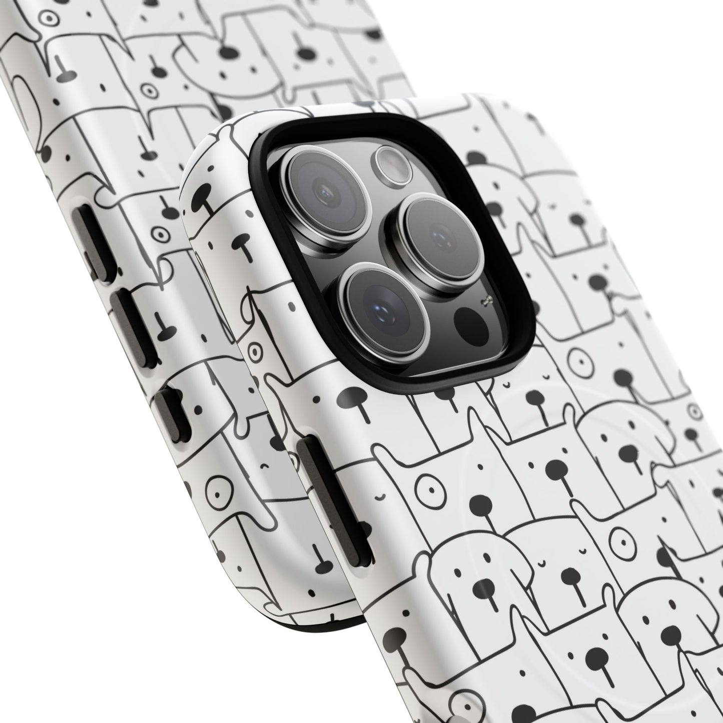 Cute Woof Line-Up iPhone Case, Tough Magnetic Case for Pet Lovers, Stylish Phone Accessory, Gift for Dog Owners, Protective Pet Case