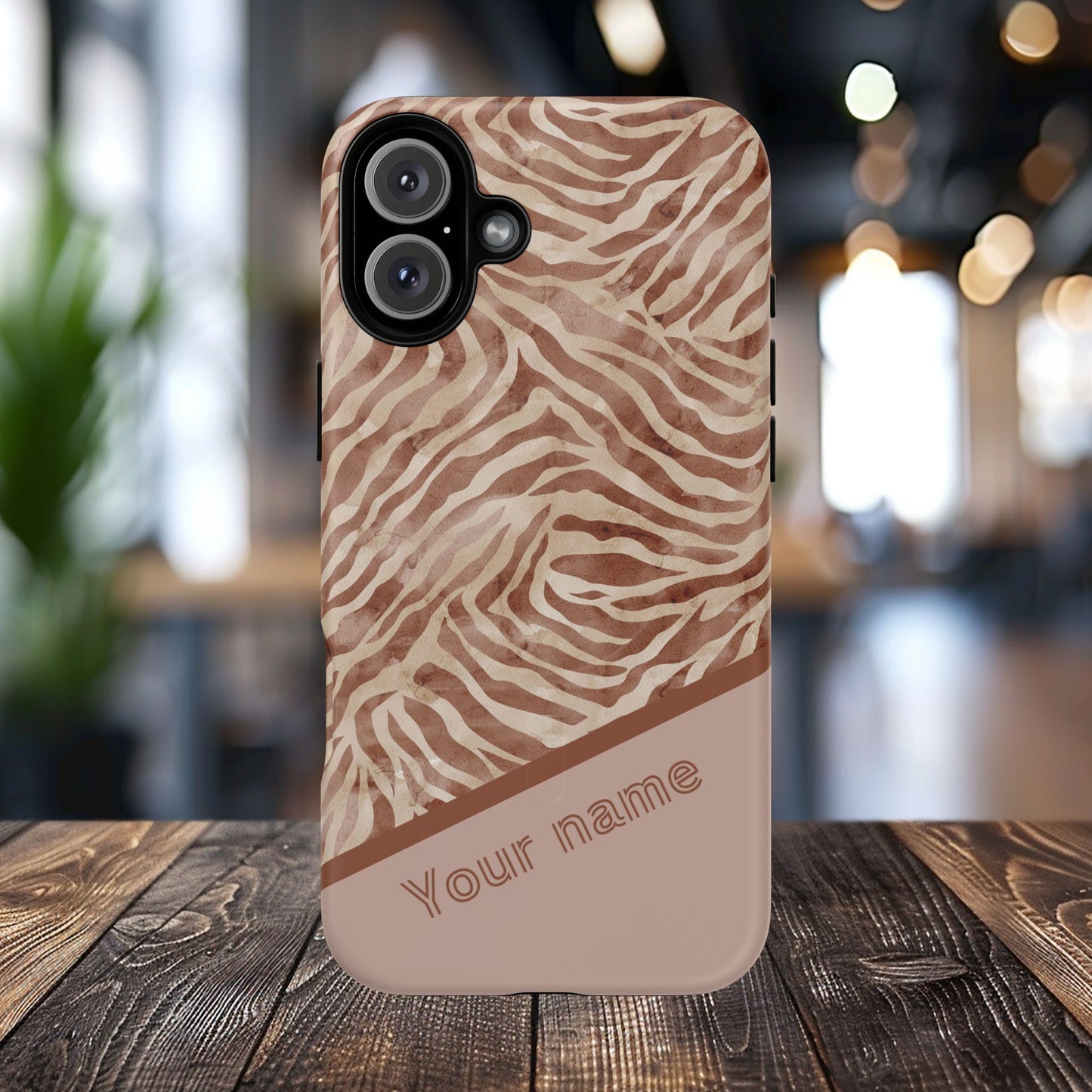 Personalized Zebra Print - Tough MagSafe® Magnetic Cases for Stylish Protection, Gifts for Wildlife Lovers, Trendy Accessories iPhone® 13, 14, iPhone 15, iPhone 16, iPhone 17, Pro, Pro Max, Plus Cases.