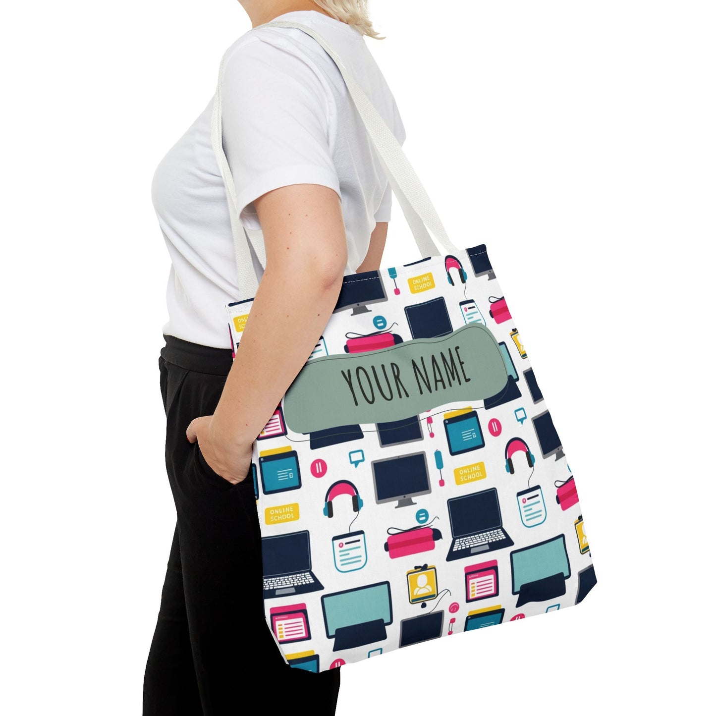 Techie Tote Bag - Stylish Personalized Tote for Students, Gift for Tech Lovers, Eco-Friendly Shopping Bag, Back to School.