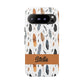 Personalized Whispering Feathers Samsung, Google Pixel and iPhone Case, Custom Name Case.