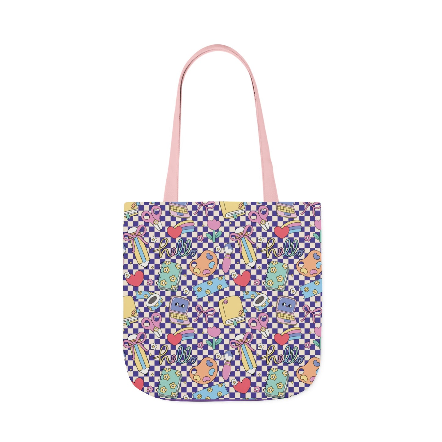 Personalized Purple Doodle Daydream Composition Book Inspired Canvas Tote Bag with Colorful Straps, Cute School Bag, Eco-Friendly Tote, Back to School Shopping Bag, Teacher Gift Idea