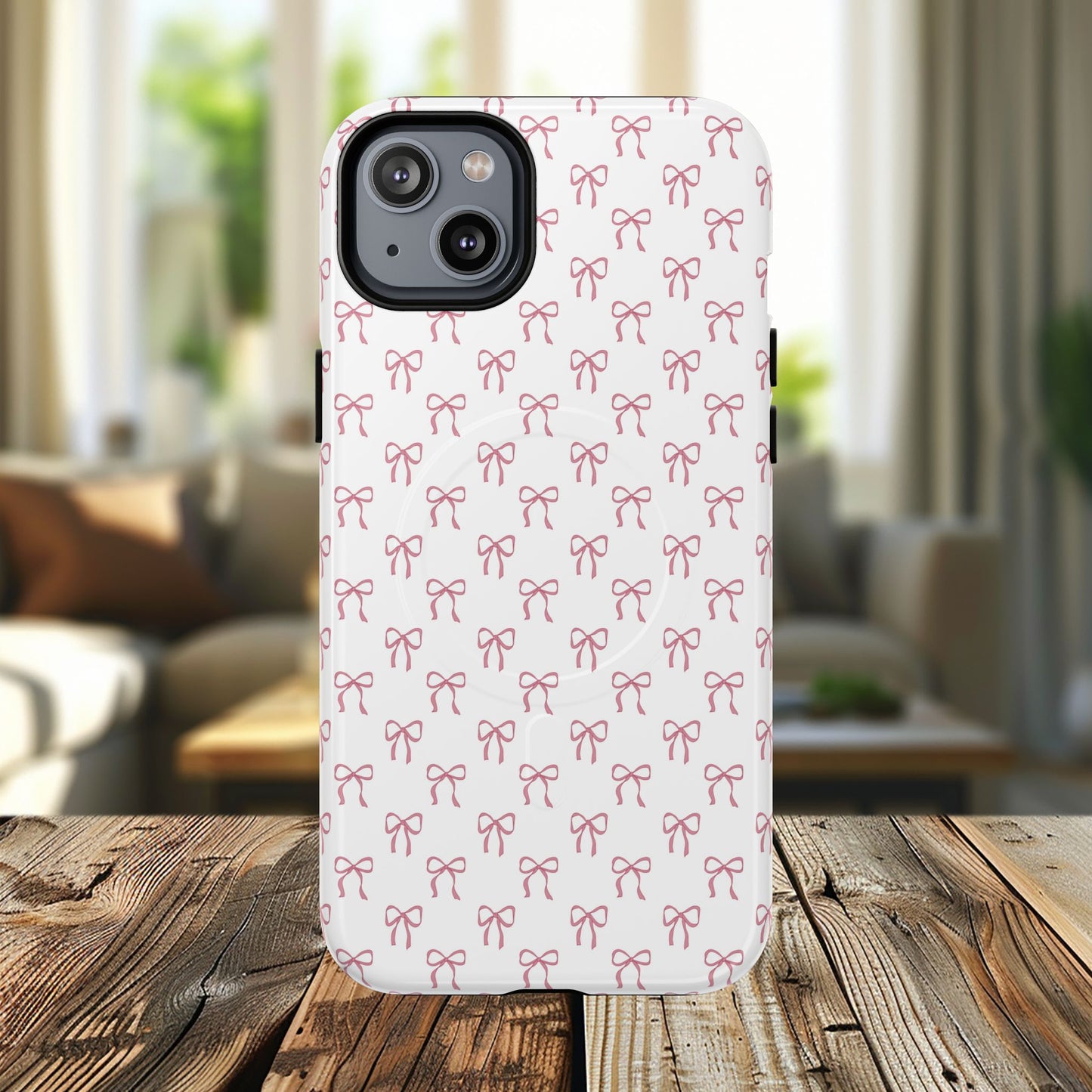 Blush Coquette Bow Bliss Magnetic iPhone Cases, Gift for Her, Cute iPhone Accessories, Fun Personalized Cases, Stylish Tech Gifts, Birthday Present