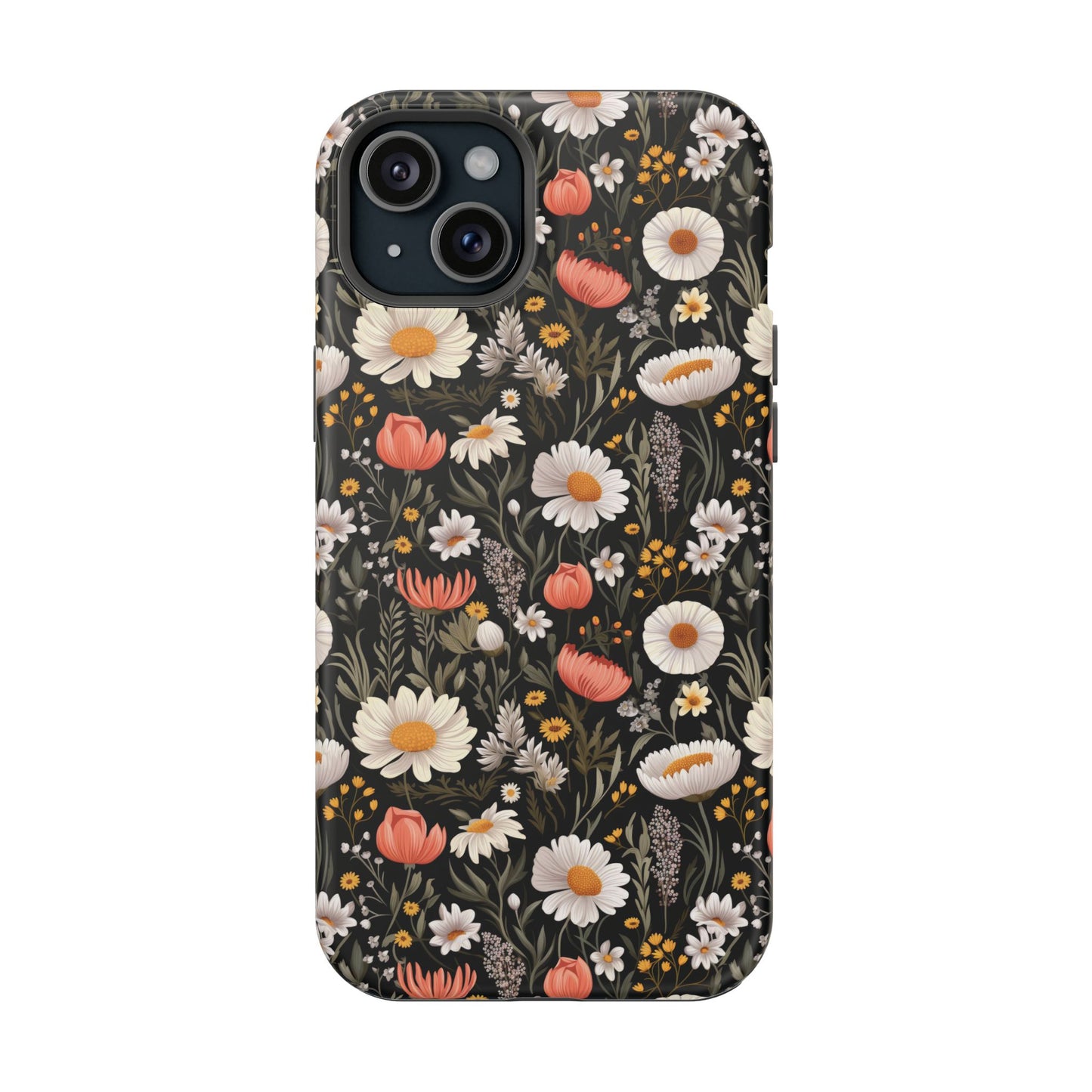 Blossom Elegance: Noir Garden Magnetic Tough iPhone Cases