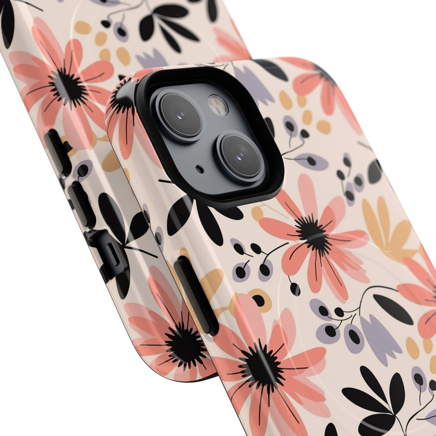 Stylish Soft Petal Noir iPhone Case, Floral iPhone Accessory for Her, Tough iPhone Magnetic Cases, Trendy iPhone Cover, Gift for Friends, Summer Vibes