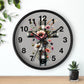 Floral Cross Wall Clock - Elegant Decor for Faith & Home