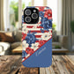 Personalized Stars, Stripes & Petals Tough Magnetic MagSafe Case, Patriotic Cover, Floral Design, Durable Protection, Gift for Her, Summer Vibes