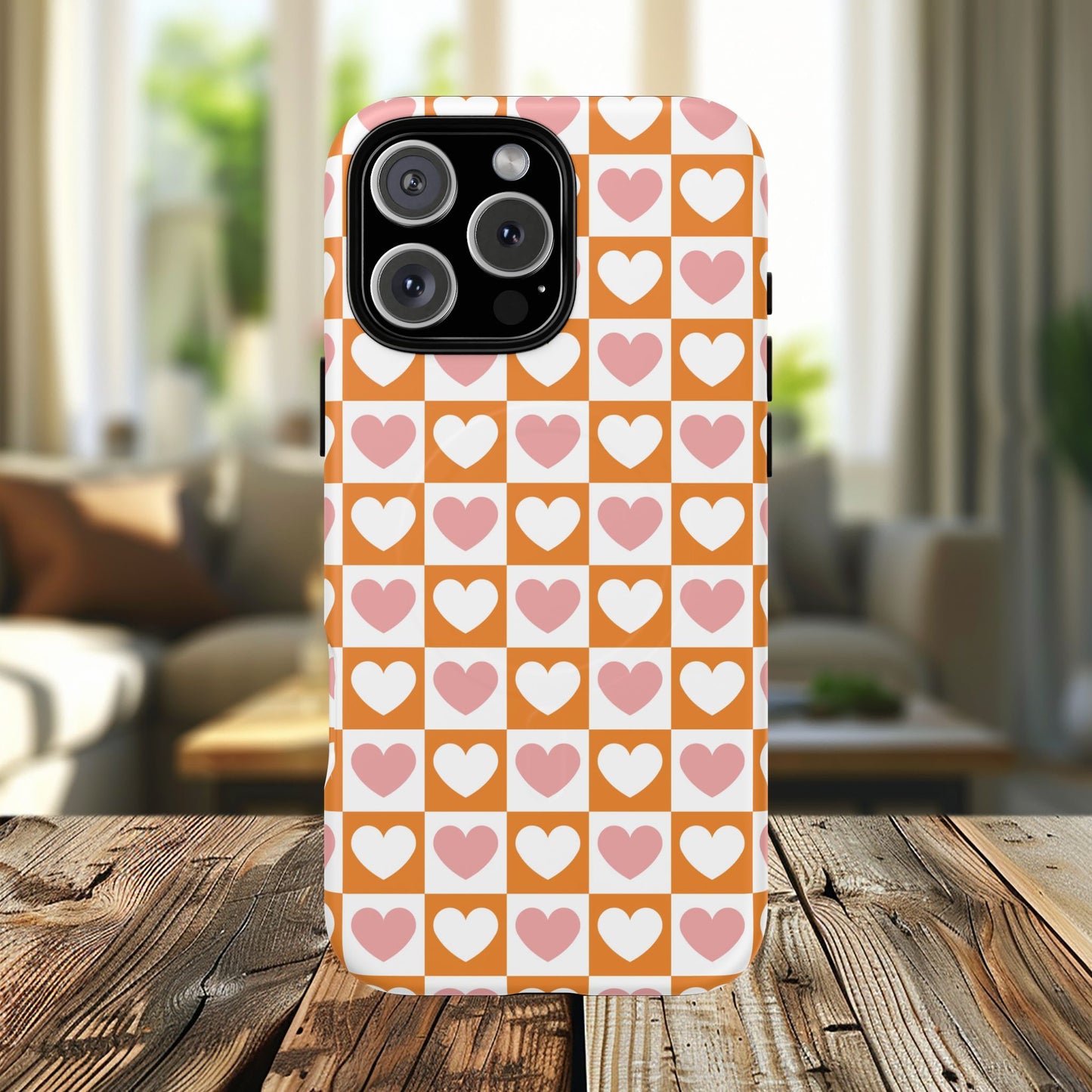 Heart Pattern Magnetic iPhone Case, Valentine Gift, Cute iPhone Accessory, Durable Case for Lovers, Custom iPhone Skin, Sweetheart Case