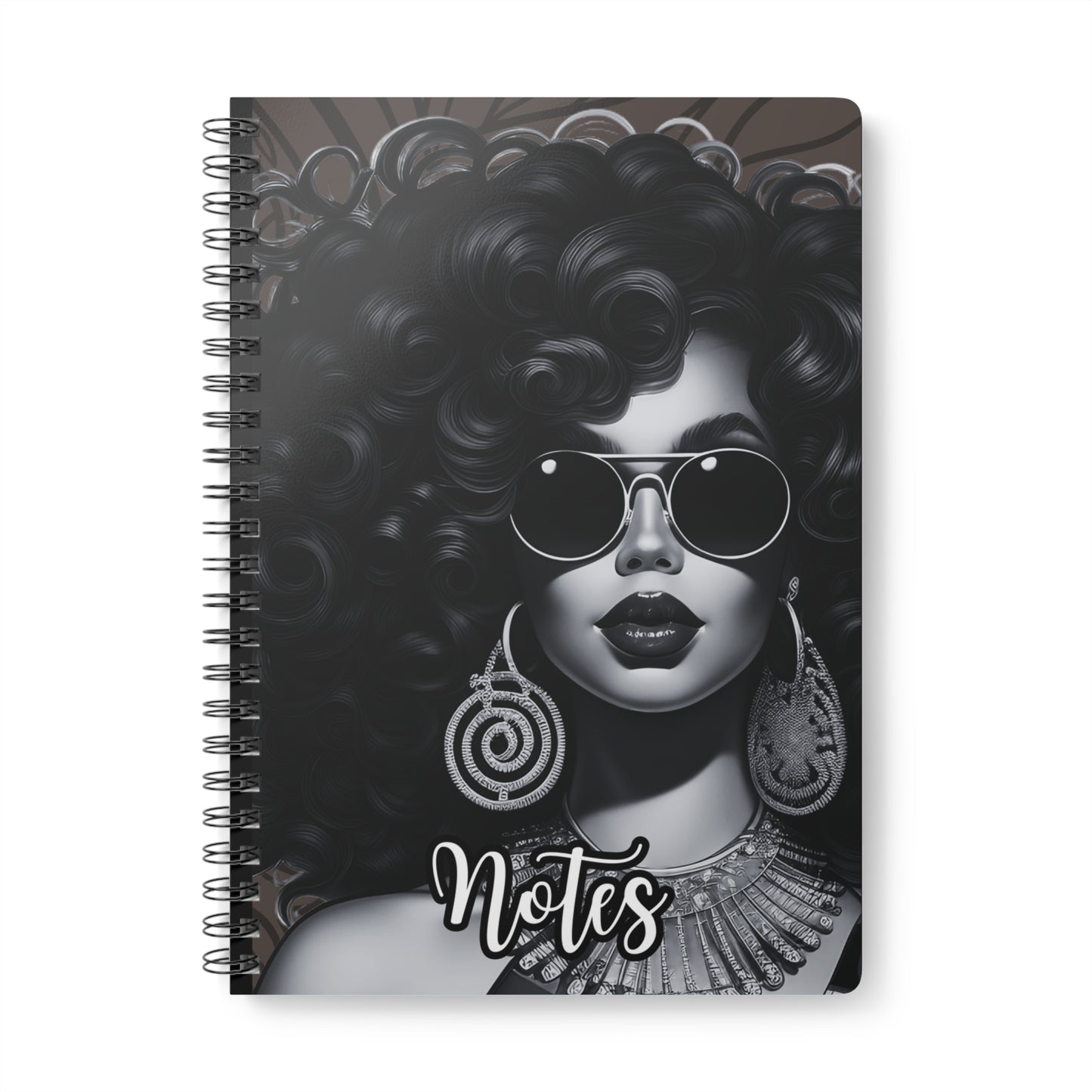Chic Spiral Notebook, Stylish Journal for Notes, Gift for Her, Black-Owned Business, Inspirational Decor, Fashionista Essential
