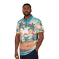 Sunset Paradise Polo Shirt, Vacation Wear, Beach Shirt, Summer Style, Gift for Him, Casual Fashion, Everyday Comfort