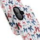 Patriotic Coquette Tough iPhone Magnetic Case, Stylish Gift for Her, Summer Celebrations, Cute Bow Design