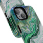 Marbled Tough iPhone Case, Magnetic Protector, Stylish Tech Accessory, Durable iPhone Cover, Unique Gift Idea