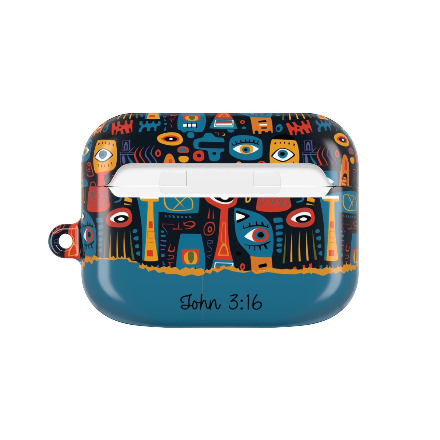 Personalized Abstract Eye Pattern AirPod Case — Colorful Tribal Graphic with Custom Text/Name
