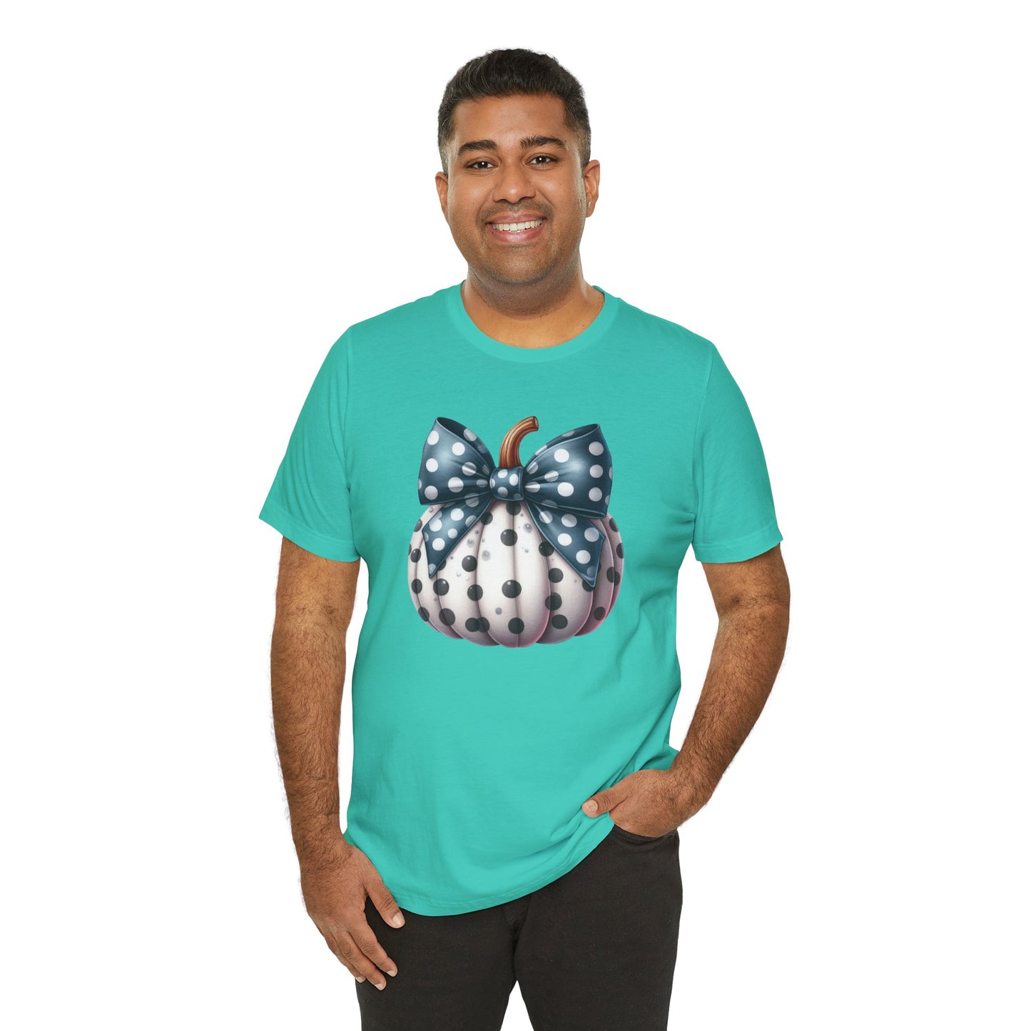 Polka Dot Pumpkin Charm Unisex Jersey Short Sleeve Tee