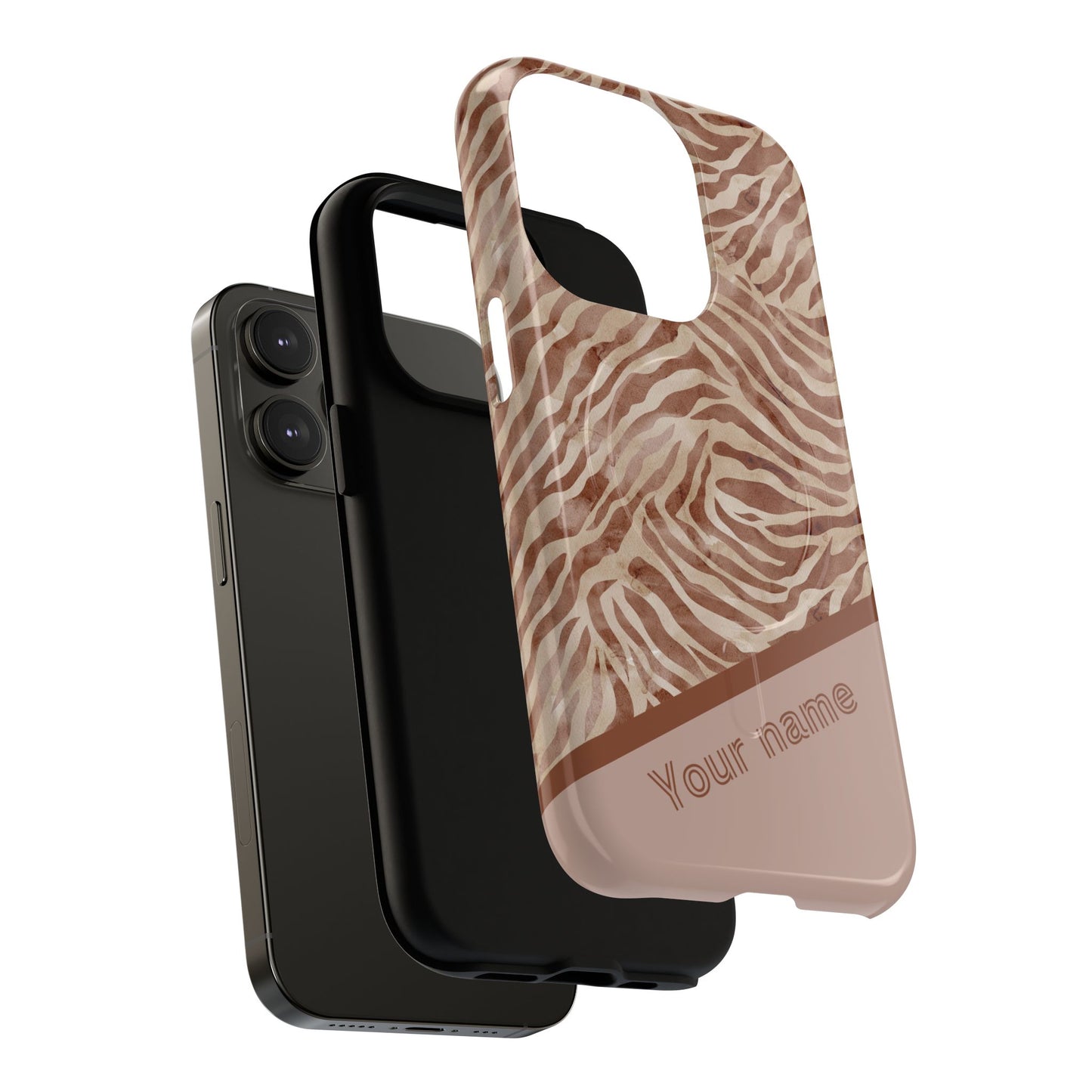 Personalized Zebra Print - Tough MagSafe® Magnetic Cases for Stylish Protection, Gifts for Wildlife Lovers, Trendy Accessories iPhone® 13, 14, iPhone 15, iPhone 16, iPhone 17, Pro, Pro Max, Plus Cases.