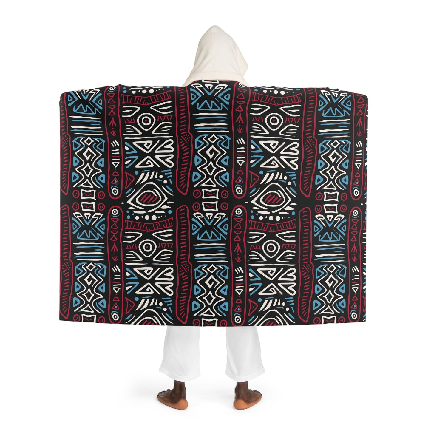 Ethnic Rhythms Snuggle Hooded Sherpa Fleece Blanket