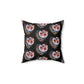 Black Floral Heart Spun Polyester Square Pillow