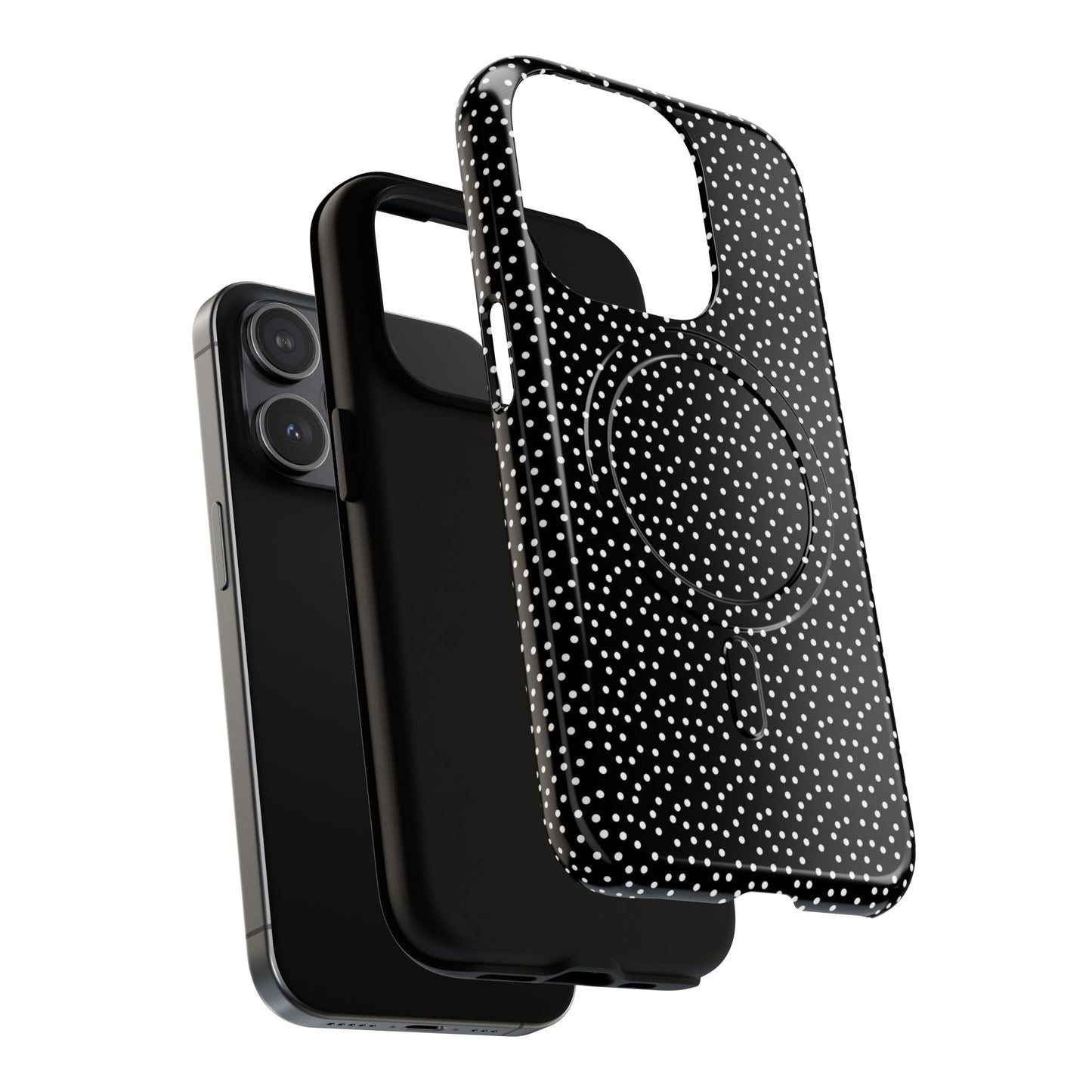 Small Polka Dot Tough iPhone Magnetic Case, Durable iPhone Accessories, Gifts for Tech Lovers, Modern Design.