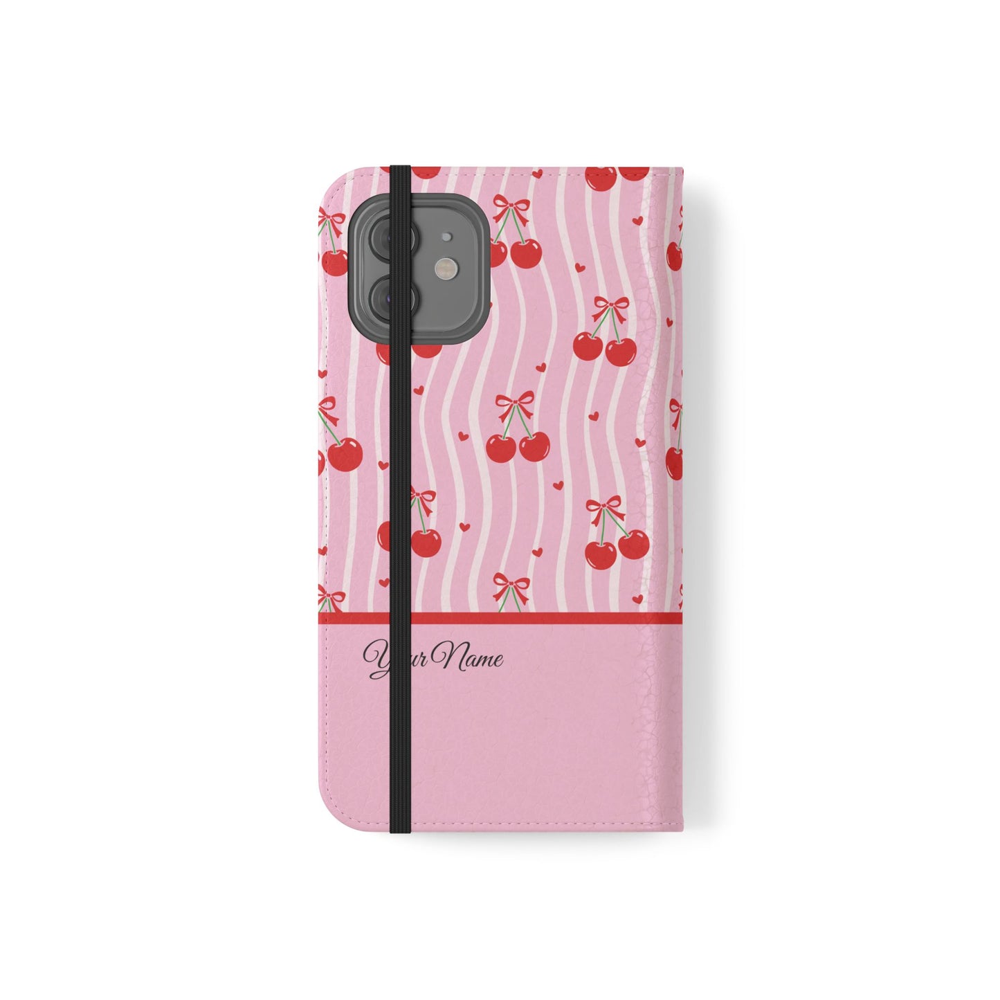 Personalized Cherry Blossom Dreams Flip iPhone and Samsung Cases — Wallet Folio with Name & Affirmation.
