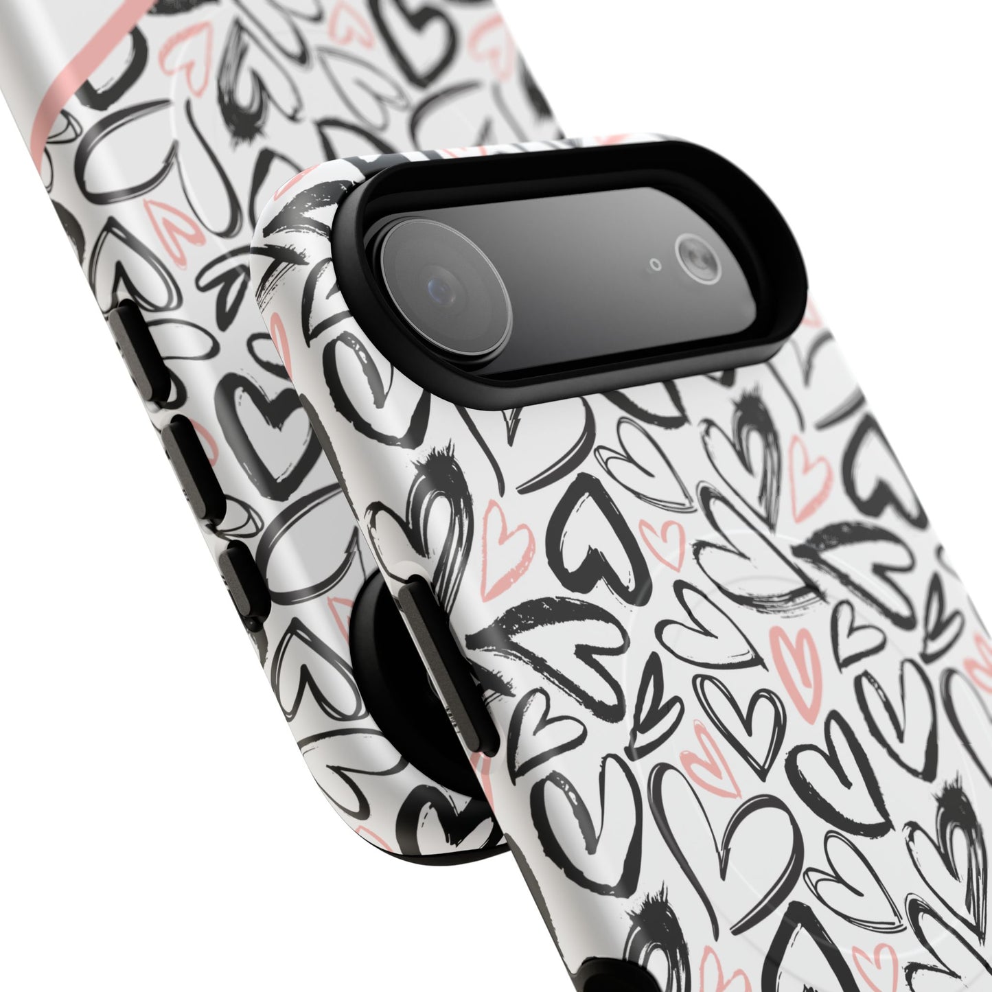 Heart Scribbles Tough Magnetic MagSafe®Case - Cute, Stylish, Gifts for Her, Love, Valentine's Day,  iPhone® 13, 14, 15, 16, 17, Pro, Pro Max, Plus Cases.