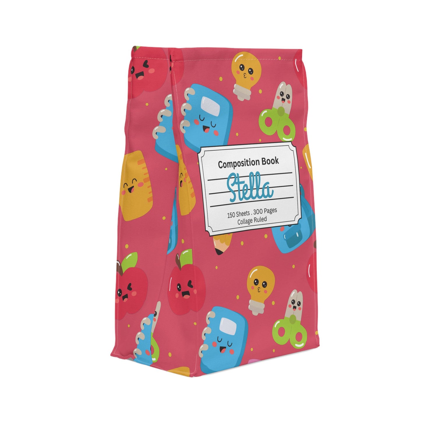 Custom Kawaii Composition Book Inspired Stylish Polyester Lunch Box for Kids - Perfect for School, Picnics, or Snacks | Personalized ABC Design, Back to School, Family [...]