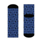 Winter Wonderland Navy Crew Socks - Soft & Elastic Polyester/Spandex Blend - One Size Fits All