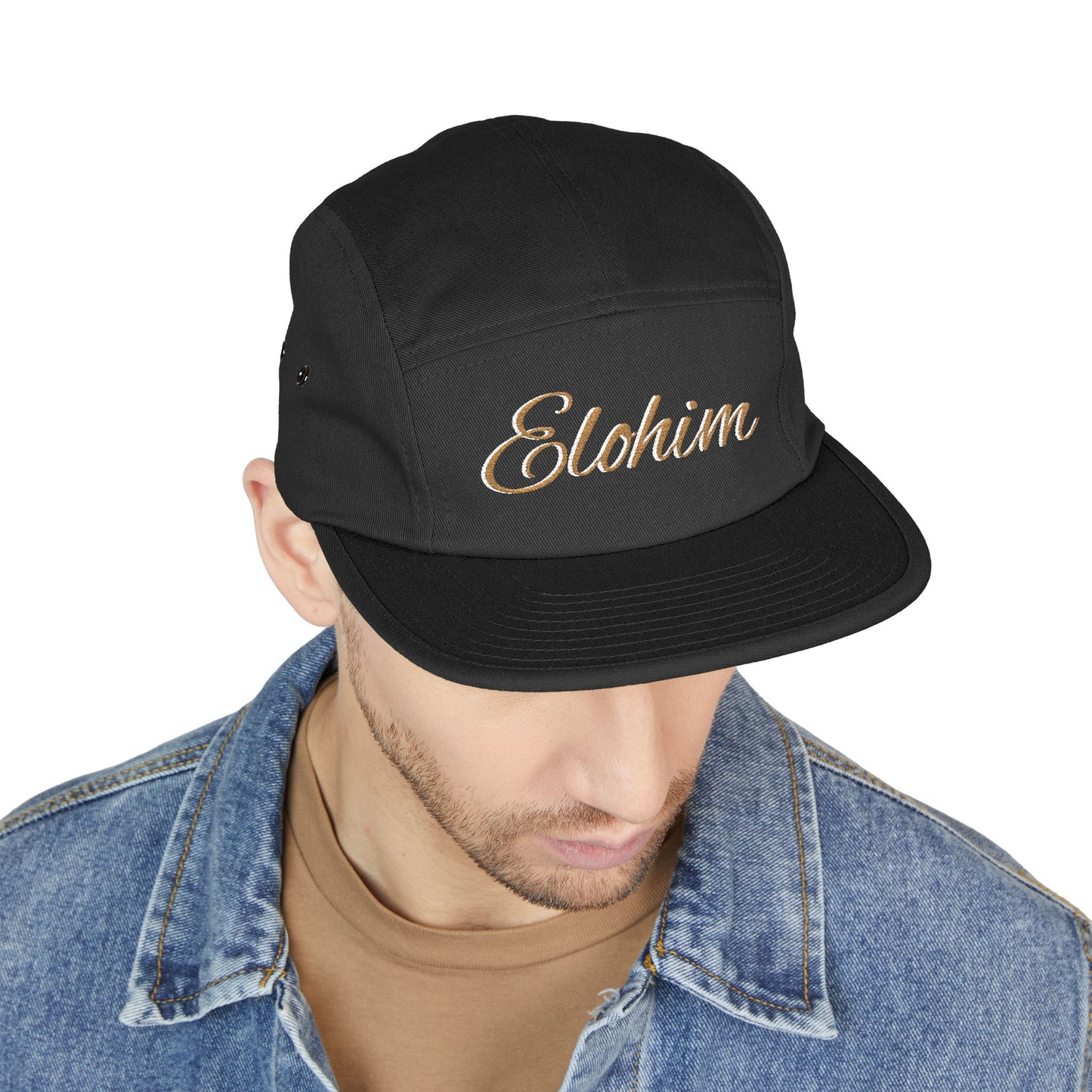 Embroidered 'ELOHIM, GENESIS 1:1'  5 Panel Cap, Trendy Hat, Outdoor Gear, Streetwear Accessory, Unique Gift, Fashion Statement