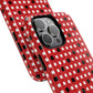 Crimson Gridlock Tough iPhone Magnetic Cases, Durable iPhone Accessories, Gift for Tech Lovers, Modern Design
