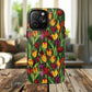 Floral Luminous Whirl Tough Magnetic iPhone Case, Stylish Protection for Everyday Life, Gift for Flower Lovers, Unique iPhone Accessory, Stained Glass iPhone Protection.