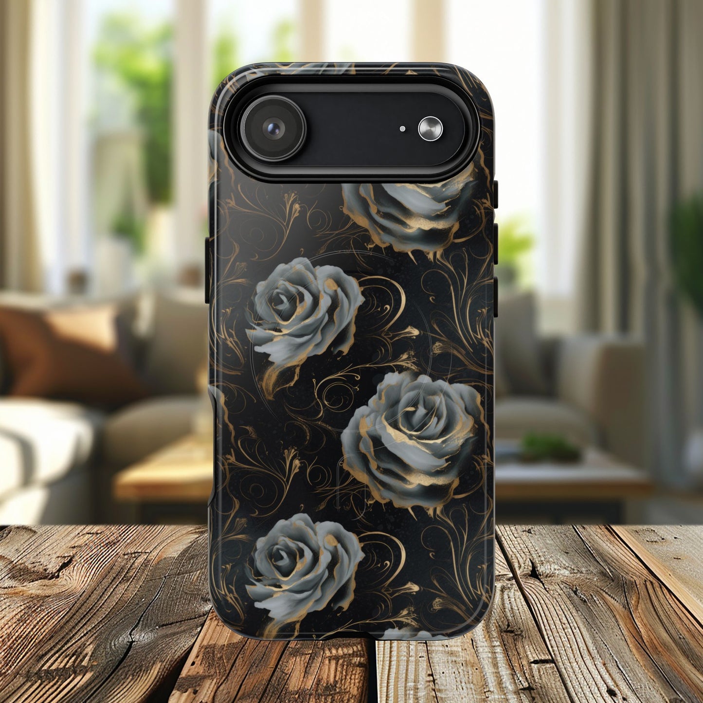Midnight Bloom Tough iPhone Magnetic Cases,  iPhone 14, iPhone 15, iPhone 16, Pro, Pro Max, Plus MagSafe Case, Protective Tech Accessories, Gift for Her, Floral Design