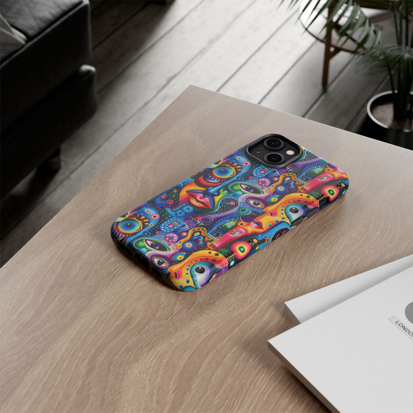 Psychedelic Visions Colorful Art iPhone Case - Tough Cases with Vibrant Abstract Design